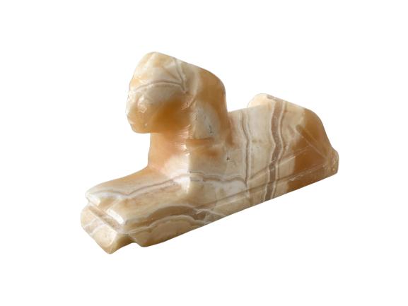 SOLID MARBLE 7" SPHYNX CAT STATUE BOOK END (1 of 7)