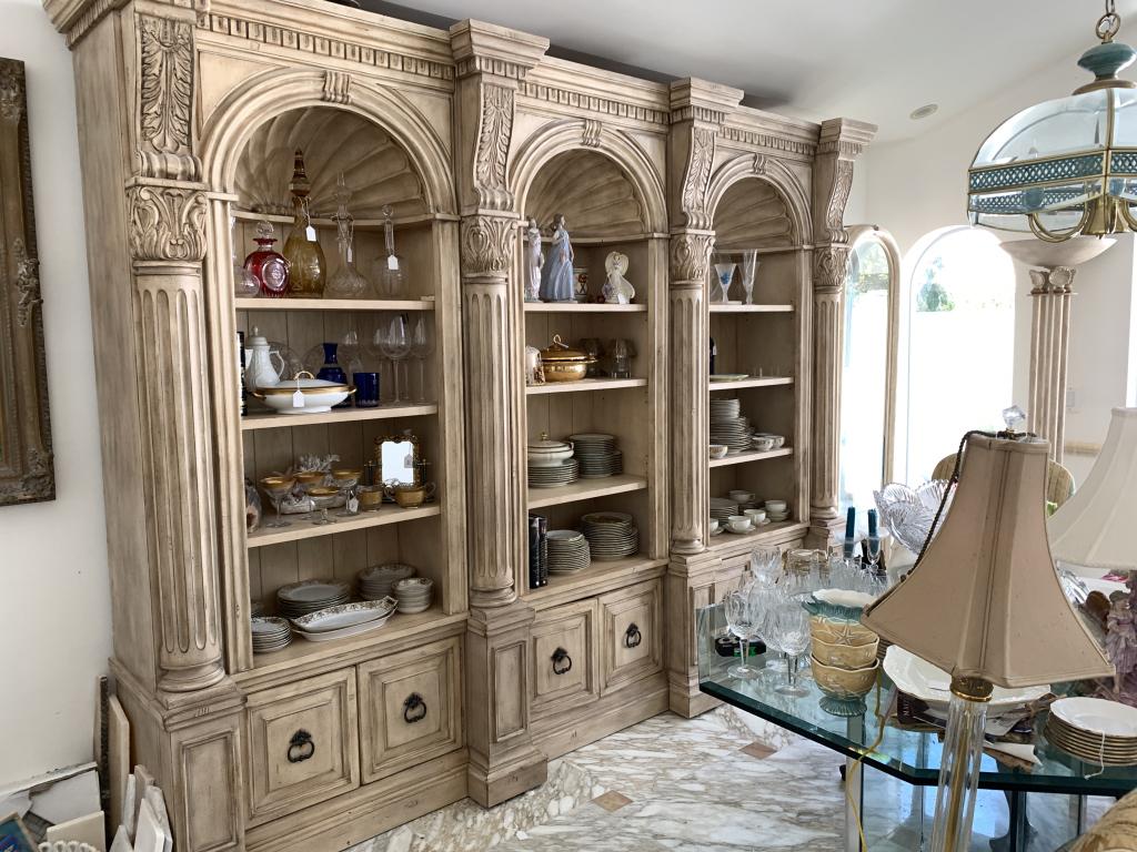 FRENCH ORNATE RUSTIC ARMOIRE WALL SIZE SHELVING (1 of 15)