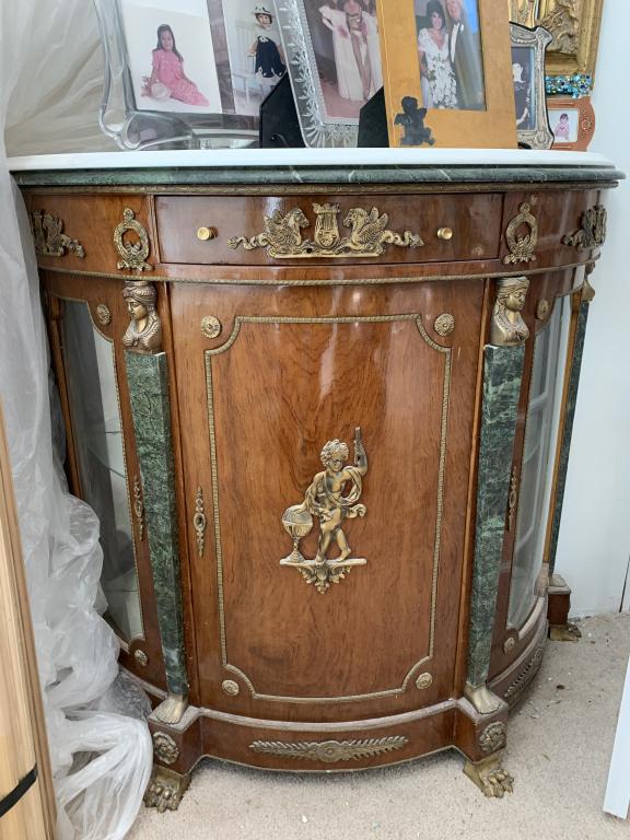 ANTIQUE FRENCH MARBLE TOP & TRIM FIGURAL CONSOLE (1 of 3)