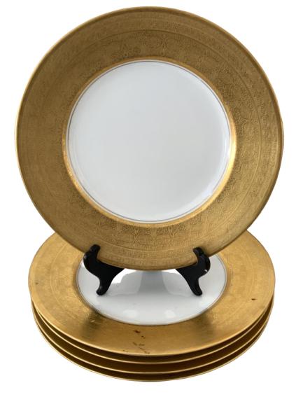 HUTSCHENREUTHER BAVARIAN GOLD RIM CHINA PLATES X 5 (1 of 8)