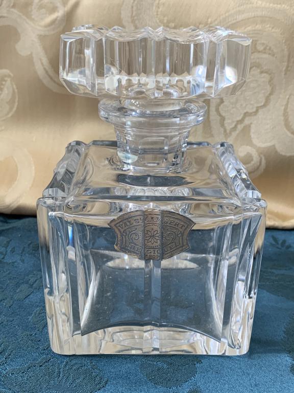 VAL ST LAMBERT HEAVY CRYSTAL SQUARE DECANTER 6" HT (1 of 10)
