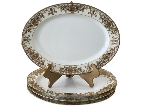 SET OF 4 NORITAKE 175 CHINA PLATTERS PAINTED GOLD (1 of 6)