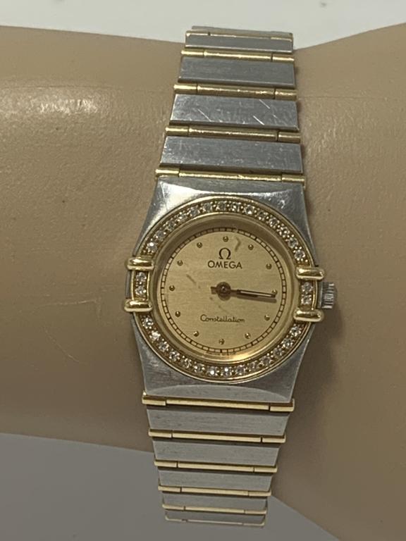 OMEGA CONSTELLATION 18K GOLD SS DIAMOND WATCH (1 of 10)
