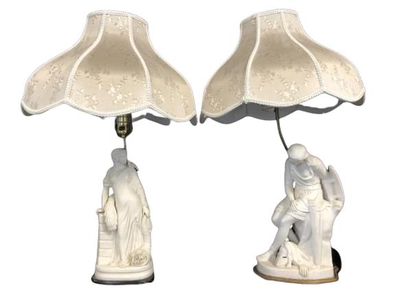 JOHN BELL 1848 PARISIAN FIGURAL STATUE LAMPS (1 of 10)