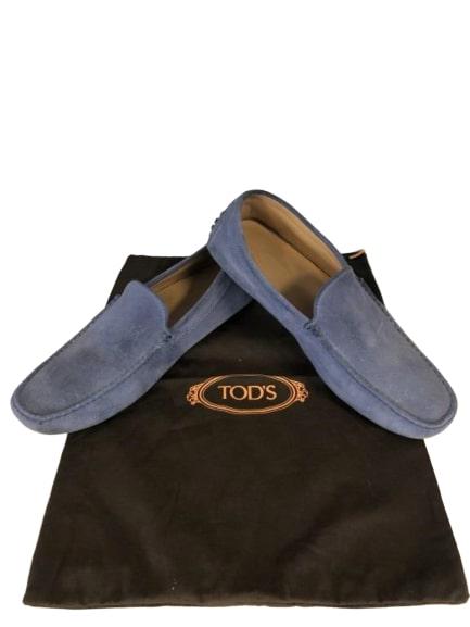 TOD'S BLUE SUEDE LEATHER LOAFERS SHOES MENS US 9: TOD'S BLUE SUEDE LEATHER LOAFERS SHOES MENS US 9 - MENS SIZE US 9 - Good condition as shown in pictures