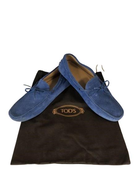 TOD'S BLUE SUEDE LEATHER TIE LOAFERS SHOES MENS 9: TOD'S BLUE SUEDE LEATHER TIE LOAFERS SHOES MENS 9 - MENS US SIZE 9 - Good condition as shown in pictures