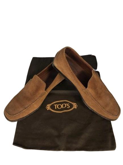 TOD'S BROWN SUEDE LEATHER SOLE LOAFERS US MENS 9: TOD'S BROWN SUEDE LEATHER SOLE LOAFERS US MENS 9 - MENS SIZE US 9 - Good preowned condition as shown