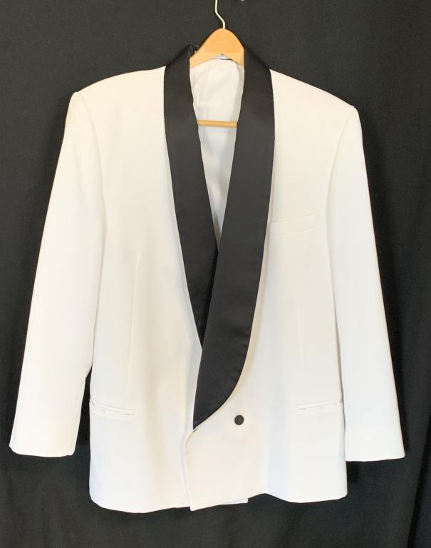 RAFFINATI  MENS WHITE W/ BLACK LAPEL TUX JACKET 44 (1 of 4)