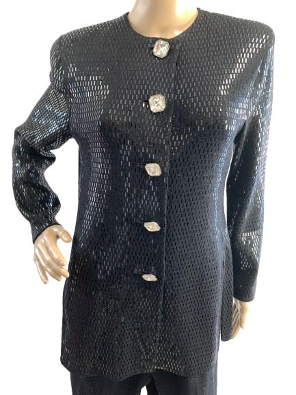 ST JOHN SEPARATES SEQUIN BLACK SANTANA JACKET S (1 of 6)