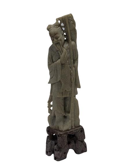 HAND CARVED ORIENTAL SOAP STONE FIGURINE 6" (1 of 6)