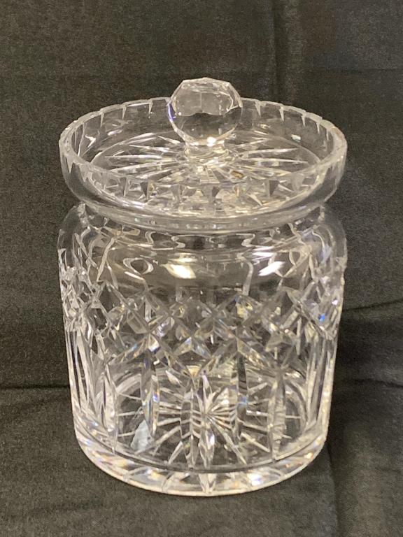VINTAGE WATERFORD CUT CRYSTAL JAR 6" (1 of 8)