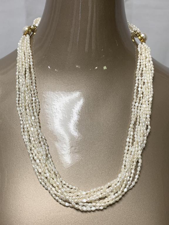9 STRAND PEARLS NECKLACE / BRACELET EXTENDER 23" (1 of 10)