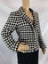 VINTAGE CHANEL BLK/WHT SILK BLEND SZ 40 JACKET - 2