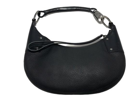 GUCCI BLACK PEBBLE LEATHER BRAID STRAP ROUND PURSE (1 of 9)