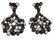 VINTAGE COPPER MILK RHINESTONES CLUSTER EARRINGS