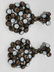 VINTAGE COPPER MILK RHINESTONES CLUSTER EARRINGS - 2
