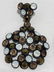 VINTAGE COPPER MILK RHINESTONES CLUSTER EARRINGS - 3