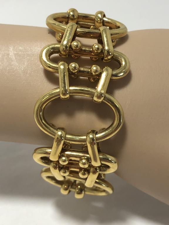 J CREW BOLD GOLD OVAL HEAVY LINKS BRACELET (1 of 5)