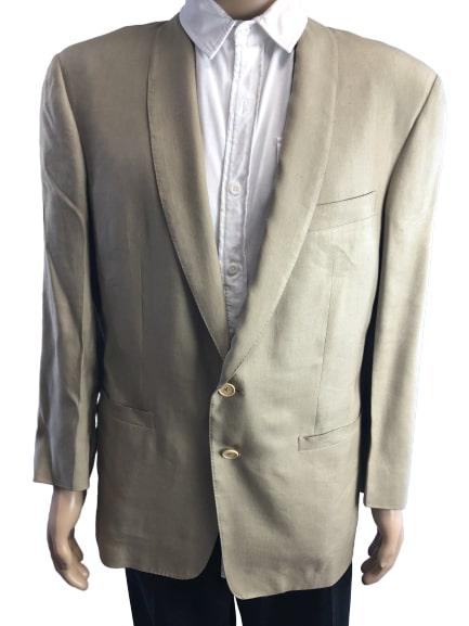 GIANNI VERSACE COUTURE KHAKI SILK DRESS JACKET 40R (1 of 8)