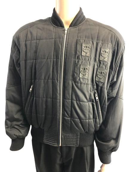 HOMMES FAIBLES&M BLACK QUILTED BOMBER JACKET MEN M (1 of 6)