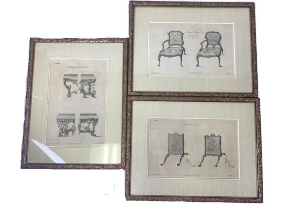 CHIPPENDALE MUSEUM ART SET OF (3) FRAMED PRINTS (1 of 8)