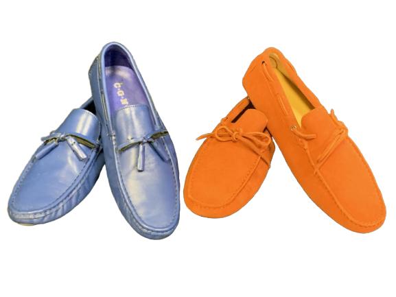 2 PAIRS OF MEN'S AMALI DRIVING LOAFERS-NEW! Sz 10: 2 Pairs of Amali new driving loafers. Blue Orange Size 10 Condition new