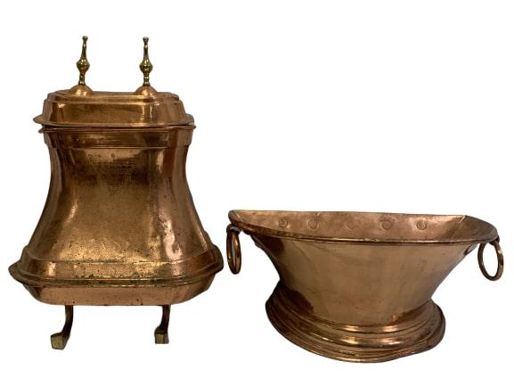 LARGE 3 PIECE COPPER & BRASS WALL PLANTERS (1 of 8)