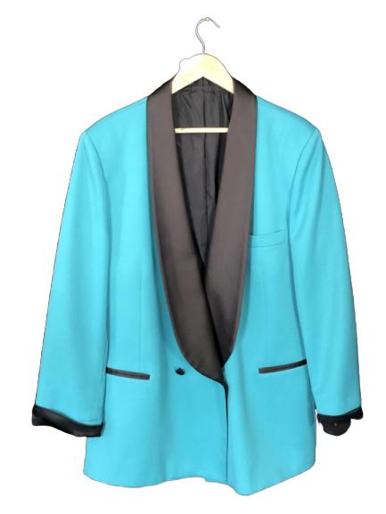 AFTER SIX HAROLD'S MEN'S TURQUOISE TUX JACKET 44 (1 of 7)