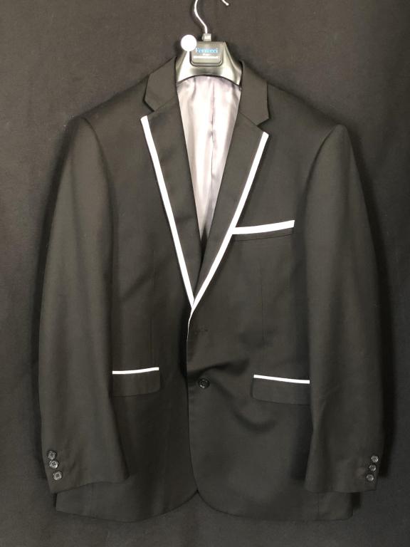 FERRECCI UOMO MEN'S BLACK JACKET WHITE TRIM 44 (1 of 7)
