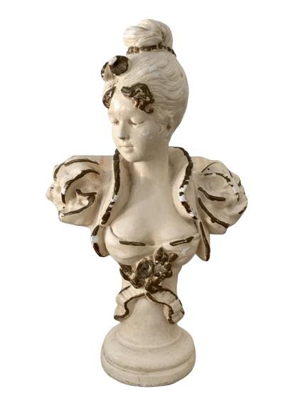 ELEGANT BUN LADY ROMAN BUST COMPOSITE STATUE 13" (1 of 5)