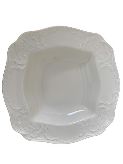 ROSENTHAL GOLD RIM WHITE CHINA SQUARE SERVING BOWL (1 of 4)