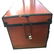 EXTRA LARGE VINTAGE RED WOOD TRAVEL TRAIN TRUNK - 2
