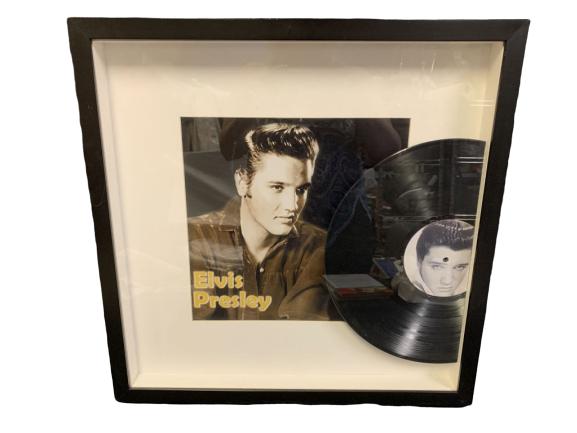 FRAMED ELVIS PRESLEY POSTER AND RECORD (1 of 4)