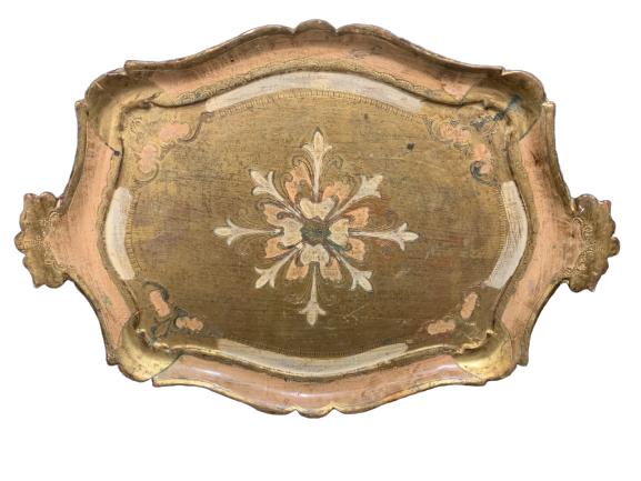VINTAGE FLORENTINE ITALY HANDPAINTED TRAY (1 of 5)