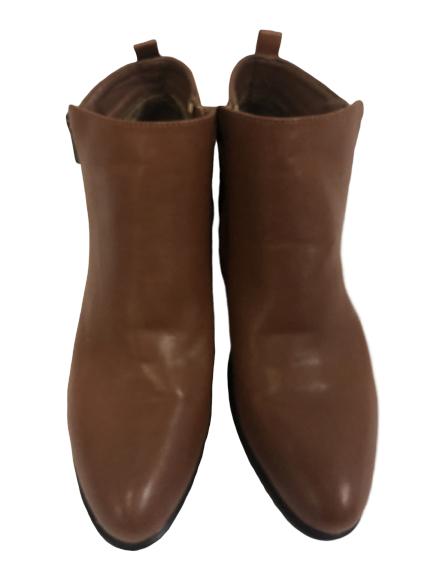WOMEN'S NEW BROWN LEATHER ZIP BOOTS SZ 10: WOMEN'S NEW BROWN LEATHER ZIP BOOTS SZ 10