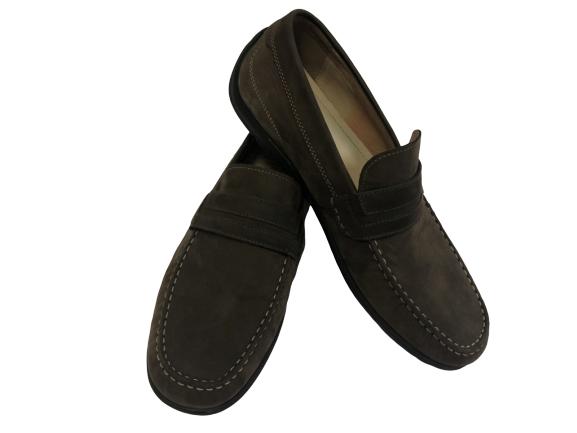 MEN'S ECCO BROWN SUEDE PENNY LOAFERS SIZE 10: MEN'S ECCO BROWN SUEDE PENNY LOAFERS SIZE 10