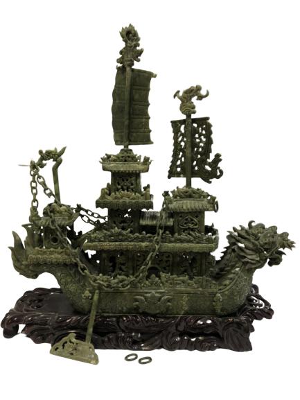 FABULOUS VINTAGE JADITE SHIP: FABULOUS VINTAGE JADITE SHIP-24" x 27"