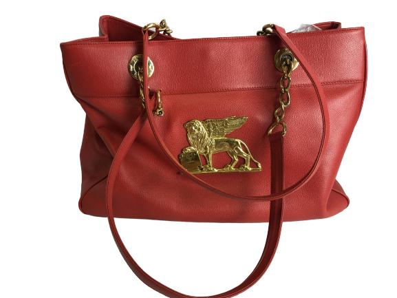 MCM RED LEATHER HANDBAG (1 of 8)