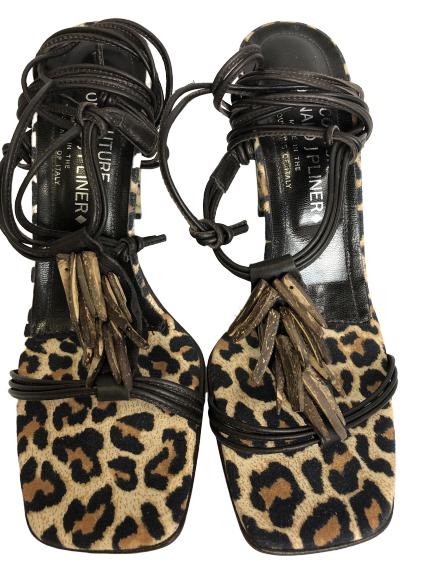 DONALD PILNER LEOPARD INSPIRED SEXY SANDALS SZ 7: DONALD PILNER LEOPARD INSPIRED SEXY SANDALS-SZ 7 -VERY GOOD CONDITION