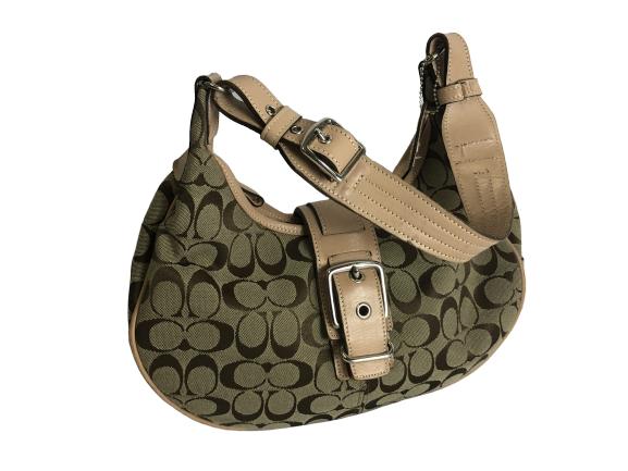 NEW! COACH HANDBAG CLASSIC TAN AND BROWN (1 of 7)