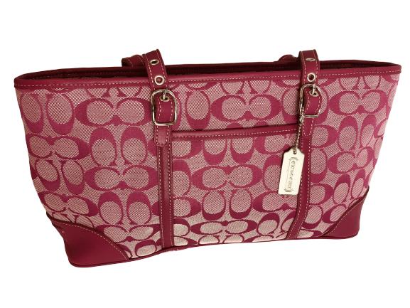 NEW! COACH HANDBAG WITH PINK CLASSIC LOGO (1 of 9)