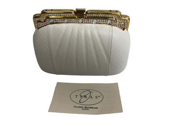 VTG TIRAS CREAM LEATHER AND "DIAMOND" EVENING BAG (1 of 9)