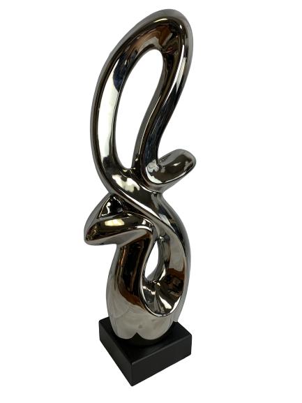 FREEFORM SILVER METALIC MODERN  STATUE (1 of 5)