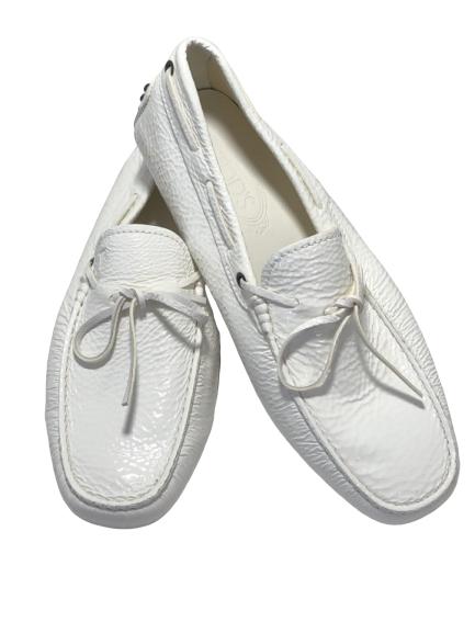 MEN'S TOD'S ALL WHITE LEATHER LOAFERS SHOES  US 9 (1 of 5)
