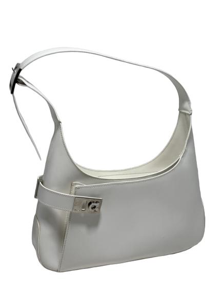 FERRAGAMO WHITE LEATHER HANDBAG (1 of 5)
