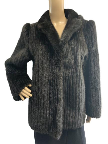 VTG NEW YORKER FUR SHOP BLACK MINK JACKET SZ 10 (1 of 3)