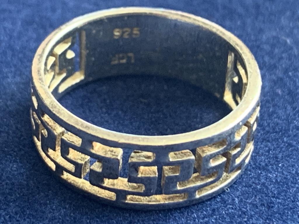 STERLING SILVER 925  GREEK KEY RING SZ 6 (1 of 2)