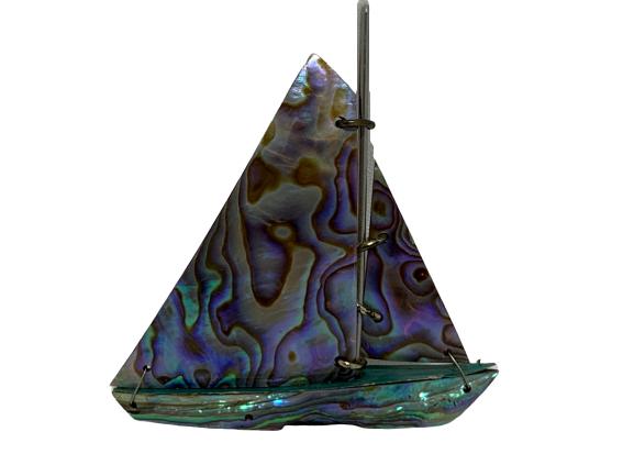 VINTAGE PAUA SHELL BOAT PIN (1 of 6)