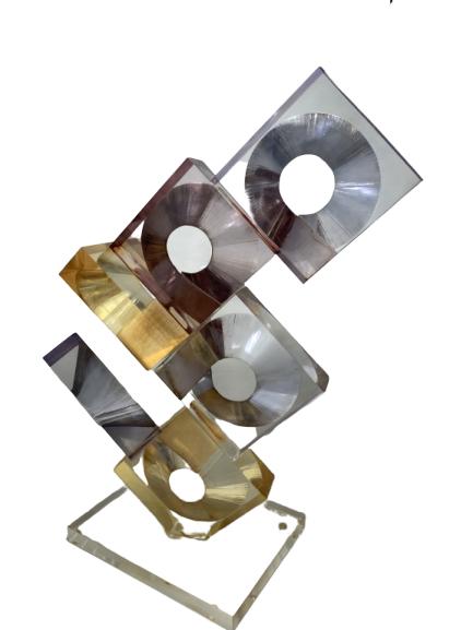 LARGE ERIC BAUER LUTCITE ABSTRACT SCULPTURE 19"H: LARGE MID CENTURY MODERN ERIC BAUER LUTCITE ABSTRACT SCULPTURE -19"H X 11"L -Very good condition