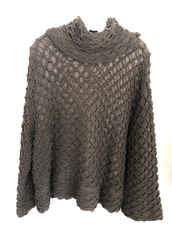CANNISE OPEN WEAVE BROWN COWEL NECK SWEATER XL: CANNISE OPEN WEAVE BROWN COWEL NECK SWEATER-SZ XL-80% wool-20% nylon